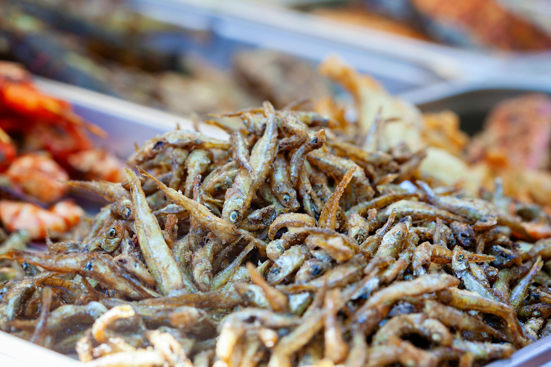 Pequeños pescados fritos crujientes servidos en una taberna tradicional del barrio de Samatya.